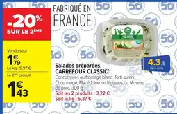 Carrefour Carrefour Classic Concombres au fromage blanc offre