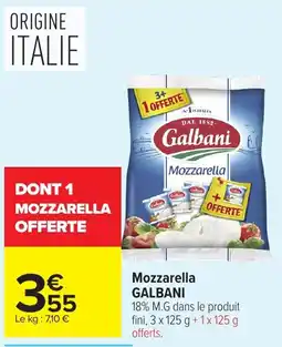 Carrefour Galbani Mozzarella offre