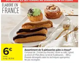 Carrefour Market Assortiment de 5 pâtisseries pâte à choux offre
