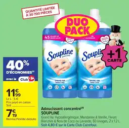 Carrefour Soupline Adoucissant concentré offre