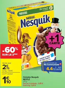 Carrefour Nesquik Céréales offre