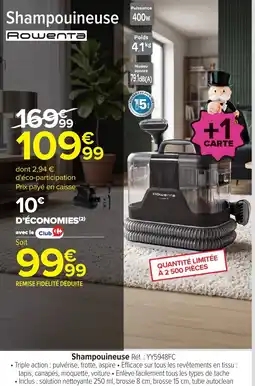 Carrefour Rowenta Shampouineuse offre