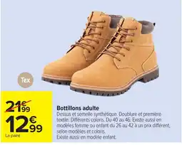 Carrefour Tex Bottillons adulte offre