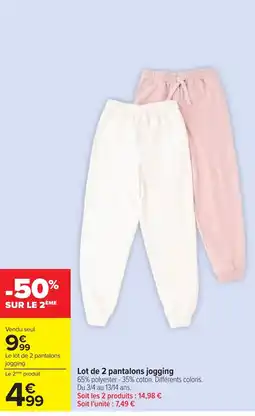 Carrefour Pantalon jogging offre