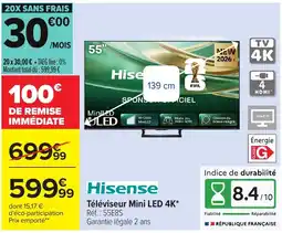Carrefour Hisense Téléviseur Mini LED 4K* offre