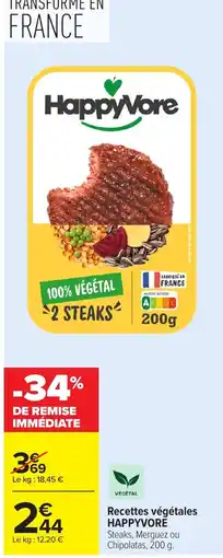 Carrefour Market HappyVore Steaks offre