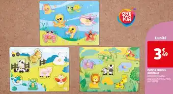 Auchan Puzzle en bois Animaux offre