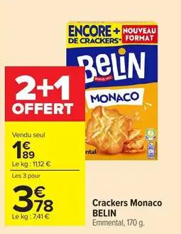 Carrefour BELIN Crackers Monaco offre
