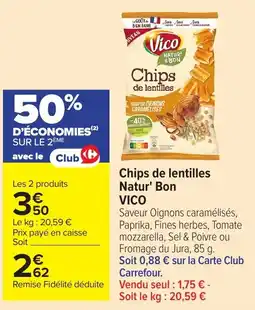 Carrefour Vico Chips de lentilles offre