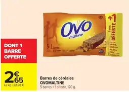 Carrefour OVOMALTINE Barres de céréales offre