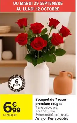 Carrefour Bouquet de 7 roses premium rouges offre