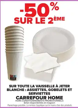Carrefour Market Carrefour home vaisselle à jeter blanche offre