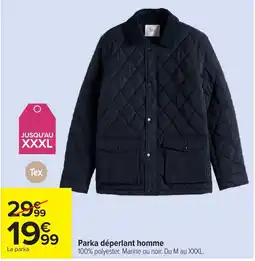Carrefour Tex Parka déperlant homme offre