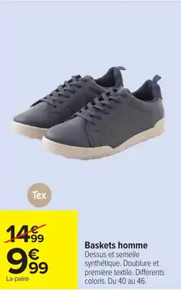 Carrefour Tex Baskets homme offre