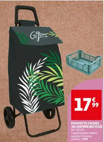 Auchan Poussette 2 Roues 30L Matière Recyclée offre