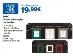 Costco TORC Coffret de bougies parfumées offre