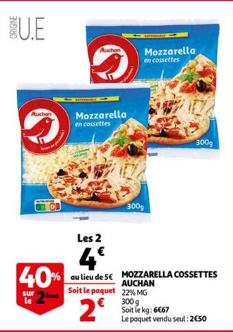 Auchan Mozzarella Cossettes Auchan offre