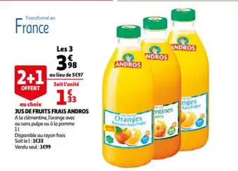 Auchan Jus de fruits Frais Andros offre
