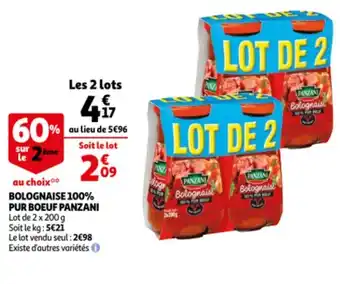 Auchan Bolognaise 100% Pur Boeuf Panzani offre
