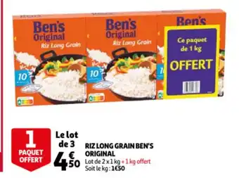 Auchan Riz Long Grain Ben's Original offre