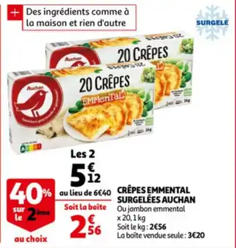 Auchan Crêpes Emmental Surgelées Auchan offre