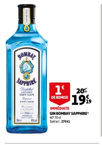 Auchan Gin Bombay Sapphire offre