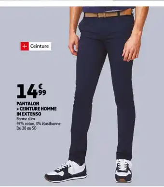 Auchan Pantalon + Ceinture Homme offre