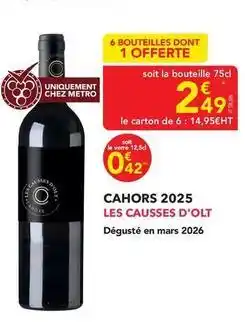 METRO Metro - cahors 2025 offre