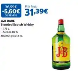 Costco J&b - rare blended scotch whisky offre