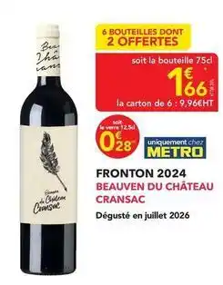 METRO Vans - fronton 2024 offre