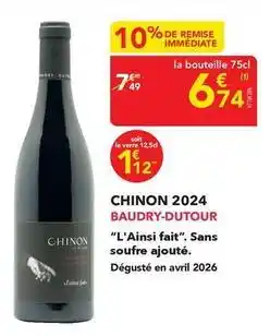 METRO Baudry-dutour - chinon 2024 offre