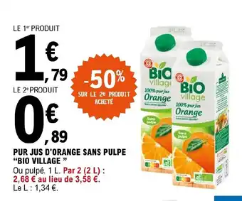 E.Leclerc Pur Jus d'Orange Sans Pulpe offre