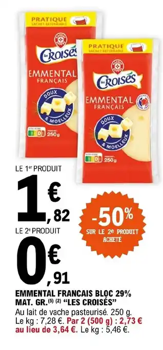 E.Leclerc Emmental Francais Bloc 29% offre