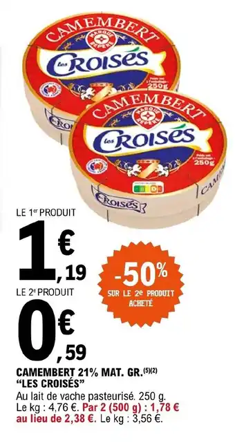 E.Leclerc Camembert 21% Mat.Gr offre