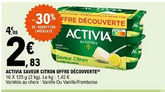 E.Leclerc Activia Saveur Citron Offre Découverte offre