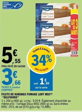 E.Leclerc Filets de Harengs Fumage Lent MSC offre