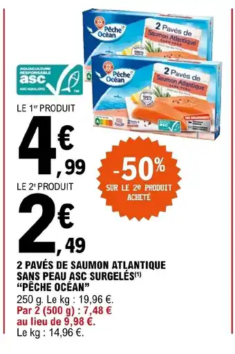 E.Leclerc 2 Pavés de Saumon Atlantique offre