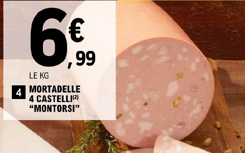 Promo Mortadella 4 Castelli chez E.Leclerc