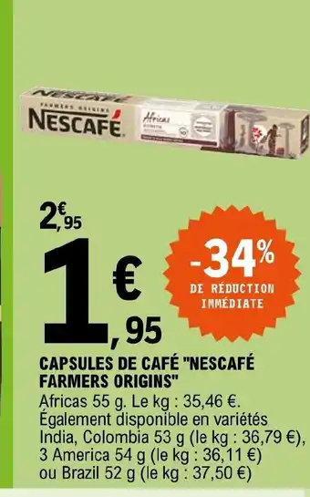 E.Leclerc Capsules de Café Nescafé offre
