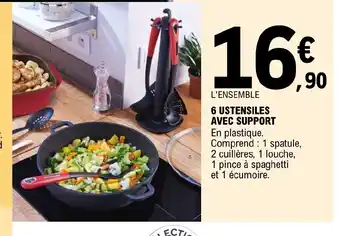 E.Leclerc 6 Ustensiles Avec Support offre