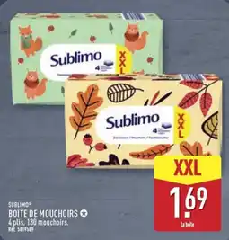 ALDI Sublimo BOÎTE DE MOUCHOIRS offre