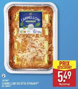 ALDI CUCINA CANNELLONI RICOTTA ÉPINARD offre