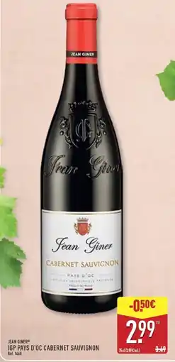 ALDI JEAN GINER IGP PAYS D'OC CABERNET SAUVIGNON offre