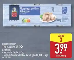 ALDI GOLDEN SEAFOOD THON ALBACORE offre