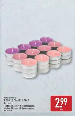ALDI HOME CREATION BOUGIES CHAUFFE-PLAT offre