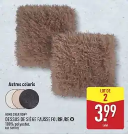 ALDI HOME CREATION DESSUS DE SIÈGE FAUSSE FOURRURE offre