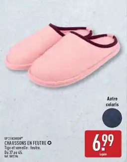 ALDI UP 2 FASHION CHAUSSONS EN FEUTRE offre