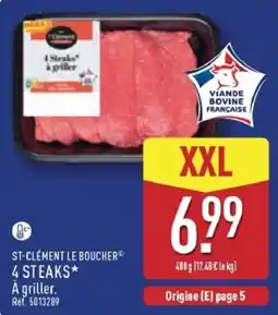 ALDI ST-CLÉMENT LE BOUCHER 4 STEAKS offre