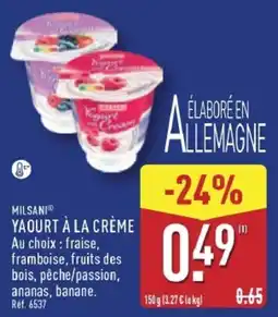 ALDI MILSANI YAOURT À LA CRÈME offre