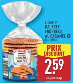 ALDI BISCOTTO GAUFRES FOURRÉES AU CARAMEL offre